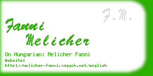 fanni melicher business card